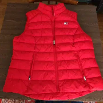 TOMMY HILFIGER 빨간색 다운 베스트 일본 XXL, 미국 XL
