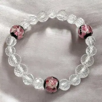 반딧불이 유리 수정 팔찌 약 8~11mm 안지름 약 16cm