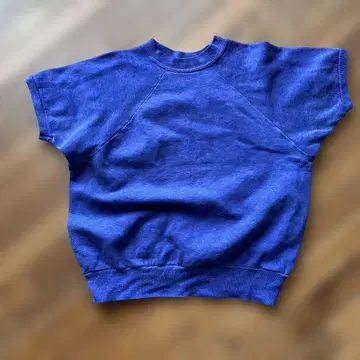 파랑 래글런 슬리브 맨투맨 빈티지