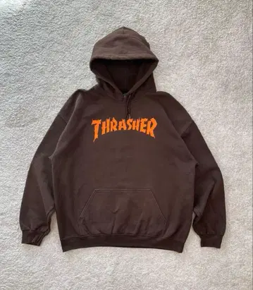 00s Thrasher 트레셔 그래픽 후드티 브라운 XL
