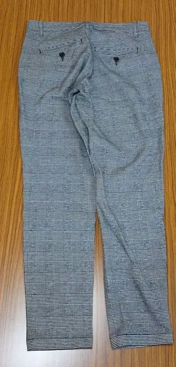 SOMETHING 블랙 화이트 체크 캐주얼 팬츠