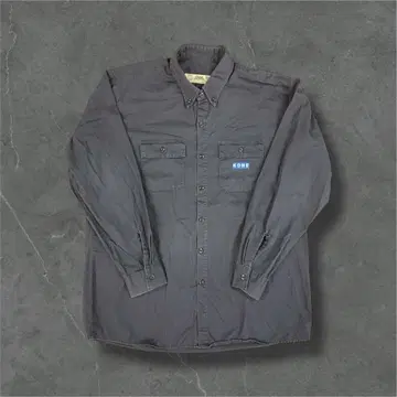 CINTAS XL 워크 셔츠 코튼 네이비