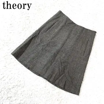 띠어리 미디 스커트 레이온 울 안감 있음 그레이 2 B9869