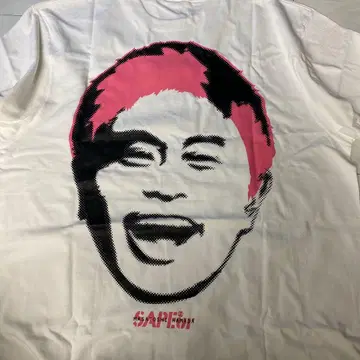 SAPEur 사풀 하마다 마코토 티셔츠 화이트 핑크 XXL