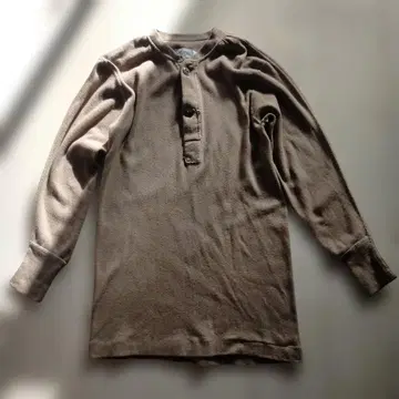 헨리넥 티셔츠 울 무지 데드스탁 써멀 THERMAL