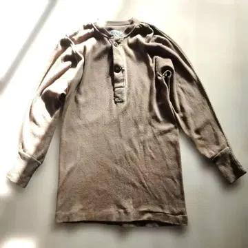 헨리넥 티셔츠 울 무지 데드스탁 써멀 THERMAL