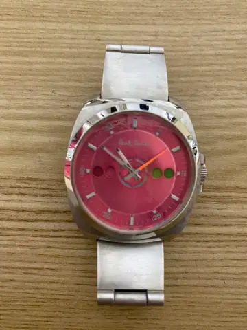 폴 스미스 핑크 다이얼 아날로그 시계