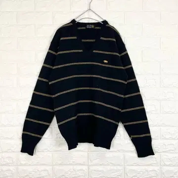 Jack Nicklaus 네이비 스트라이프 V넥 스웨터 M