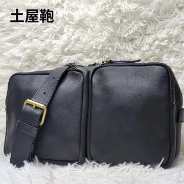 새상품급 츠치야 가방 비클 트리 지퍼 바디백 올 가죽 다크 인디고