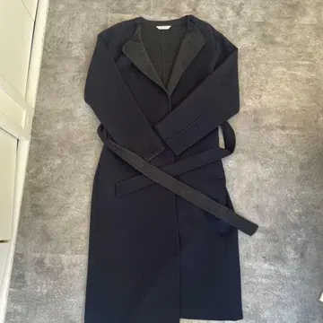 PLST 네이비 롱 코트 벨트 포함