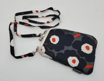 미사용 마리메꼬 숄더백 가마구치 파우치 우니코 미니백 꽃무늬