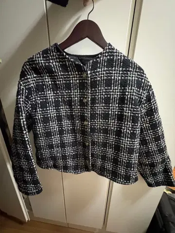 노카라 체크 자켓