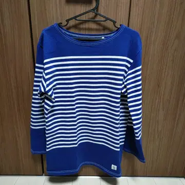 BLUE/BLUE 스트라이프 7부 소매 티셔츠 할리우드 런치 마켓