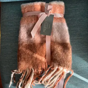 francfranc 모헤어 체크 머플러 브라운 계열