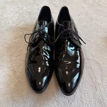 PADRONE 파드로네 에나멜 가죽 신발 41 블랙 박스 포함 새상품급