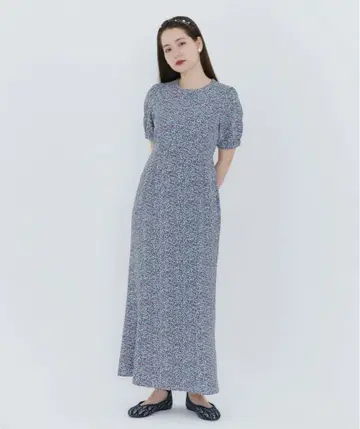 미사용 TINA:JOJUN 퍼프 슬리브 머메이드 원피스 미니 꽃무늬