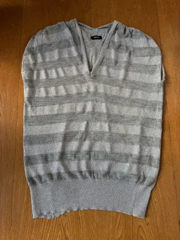 zucca 주카 튜닉 원피스 실버 라메 슬리브리스 니트 M