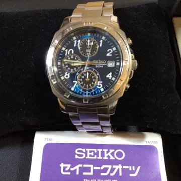 SEIKO 손목시계 크로노그래프 블랙 7T92 새상품급