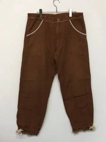 Sifany 브라운 워크 팬츠 프린지 밑단