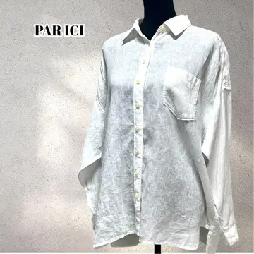 팰리시 긴팔 셔츠 블라우스 린넨 100% 시원한 화이트 5697