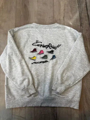 CONVERSE 스니커즈 자수 트레이닝복 그레이