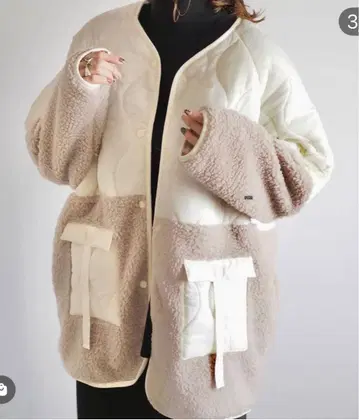 ANIECA 보아 퀼팅 이소재 자켓