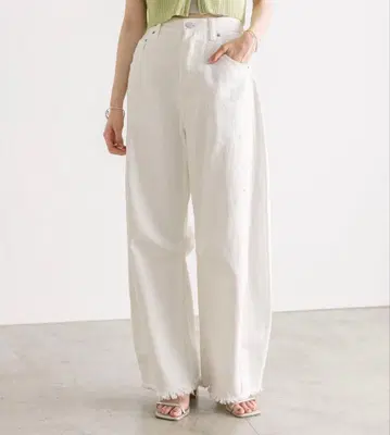 mystic 커브 데님 화이트