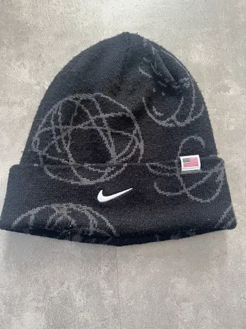 Nike 니트 모자 그래픽 패턴 블랙