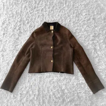 PIAZZA SEMPIONE 스웨이드 무스탕 자켓 M 브라운 숏