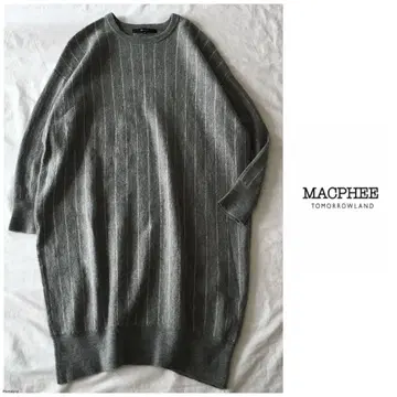 투모로우랜드 MACPHEE 튜닉 기장 울 스트라이프 니트