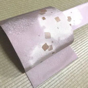 순수 실크 나고야 오비 [ 눈꽃 문양 겐지 향 ]