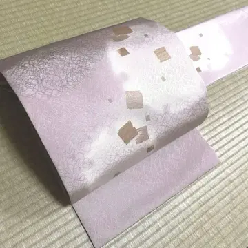 순수 실크 나고야 오비 [ 눈꽃 문양 겐지 향 ]