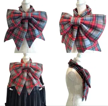 HEIHEI 리본 머플러 체크