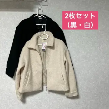 보아 자켓 2장 세트 (블랙 화이트)