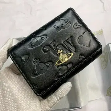 블랙 가죽 3단 폴더형 지갑