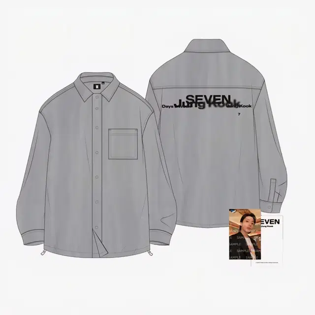 (새상품) BTS 방탄 정국 Seven grey shirt L사이즈
