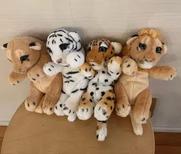 호랑이 표범 사자 봉제 인형 4체 세트
