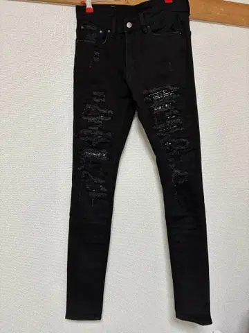 mnml 블랙 스키니 데님 28 사이즈 데미지 진