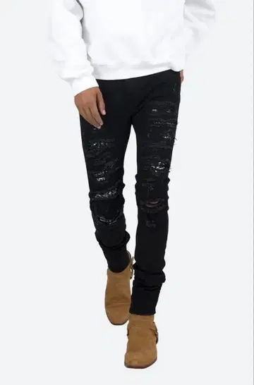 mnml 블랙 스키니 데님 28 사이즈 데미지 진