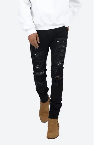 mnml 블랙 스키니 데님 28 사이즈 데미지 진