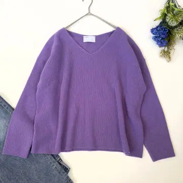 새상품급 노블 울 캐시미어 총침 V넥 풀오버 최근