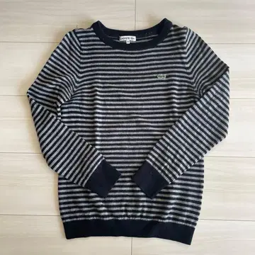 LACOSTE 라코스테 40 여성용 보더 긴팔 울 니트