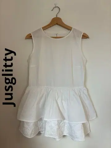 Jusglitty 저스길리티 페플럼 블라우스 화이트 튜닉