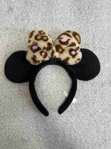 미키 귀 머리띠 레오파드 무늬