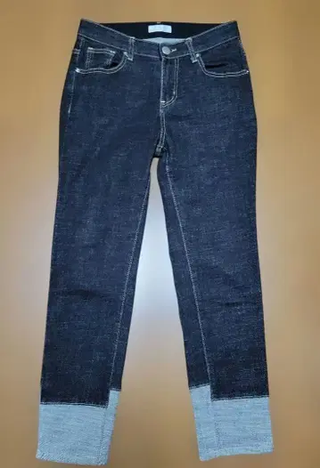 인디 마크 블랙 데님 팬츠