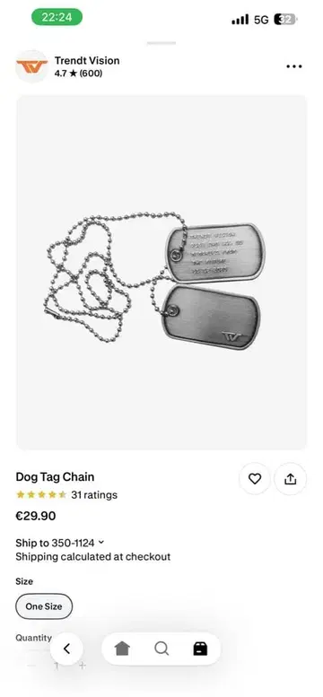 Trendtvision Dog Tag Chain 수납 케이스 포함