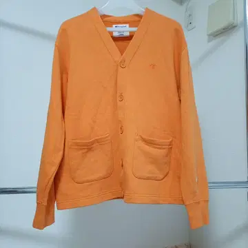 새상품급 중고 Champion 오렌지 가디건 L 레어 컬러