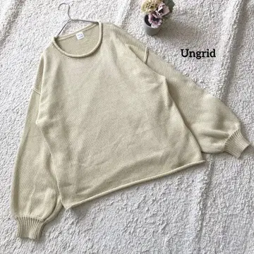 언그리드 와이드 슬리브 니트 F 라이트 그린 심플