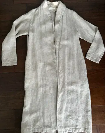 evam eva 롱 린넨 로브 라이트 베이지