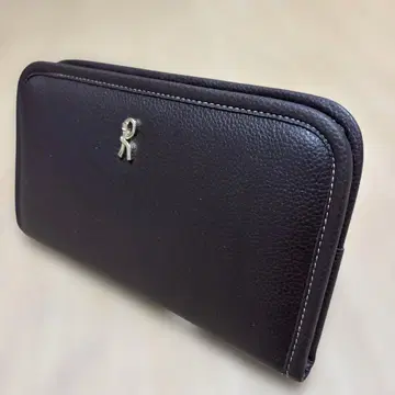 로베르타 디 카메르노 다크 브라운 가죽 장지갑